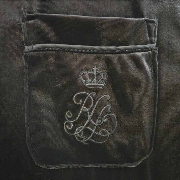 Lauren Ralph Lauren Black Velour Zip Front Lounge Dress Size 1X Velvet Midi - Picture 5 of 13